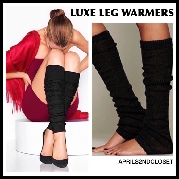 Italian Boutique Accessories - LUXE BLACK LEG WARMERS TALL KNIT BOOT COVERS